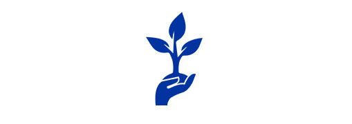 Plant growing in a hand icon